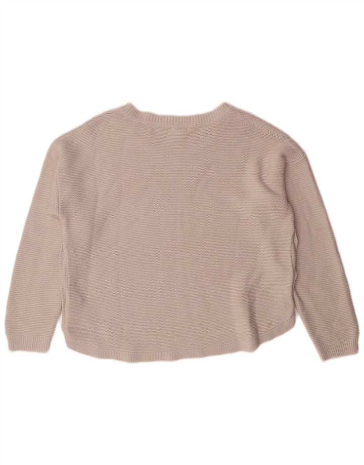 FAT FACE Womens Crew Neck Jumper Sweater UK 14 Large White Viscose