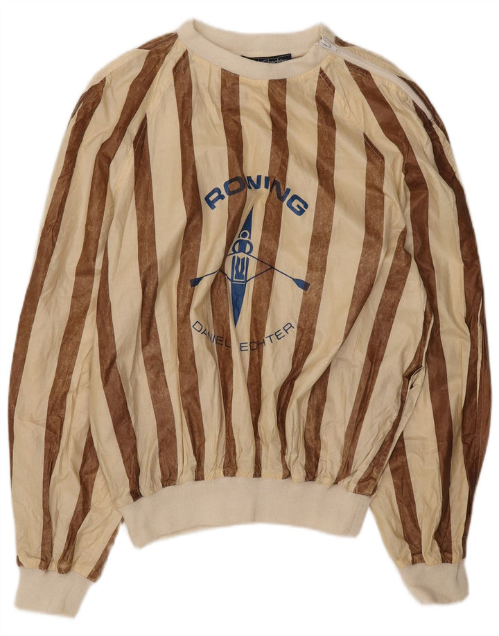 Daniel Hechter Mens Graphic Sweatshirt Jumper IT 52 Large Beige Striped