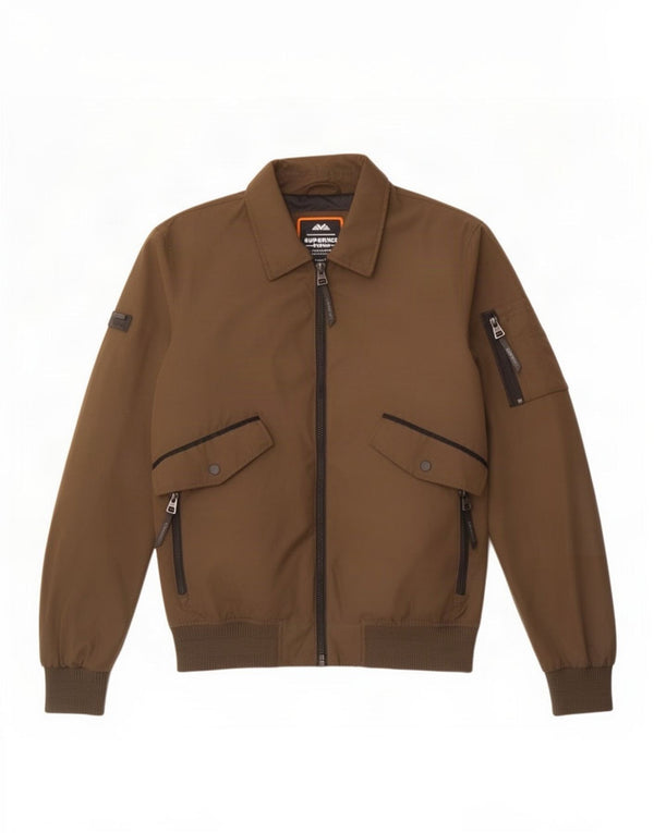 Superdry Mens Bomber Jacket UK 38 Medium Khaki Polyester
