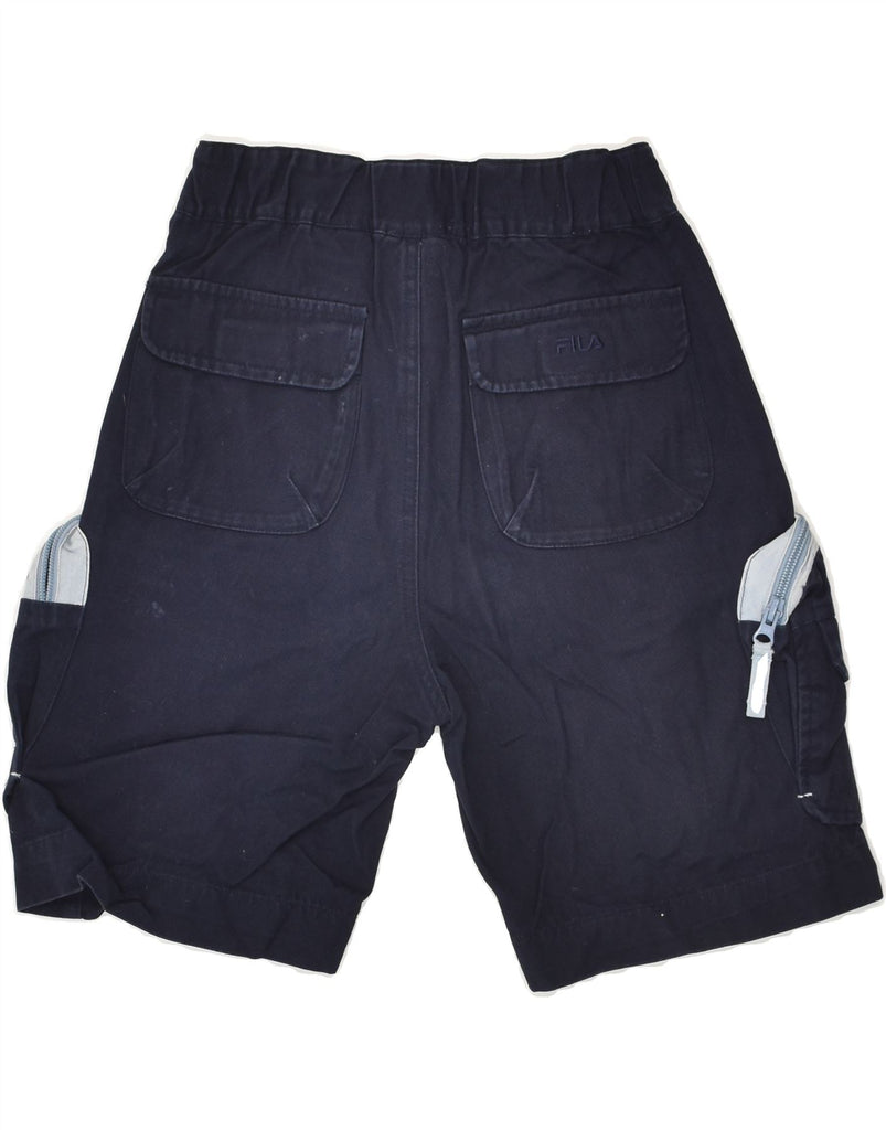 FILA Boys Cargo Shorts 10-11 Years Medium W22  Navy Blue Cotton | Vintage Fila | Thrift | Second-Hand Fila | Used Clothing | Messina Hembry 