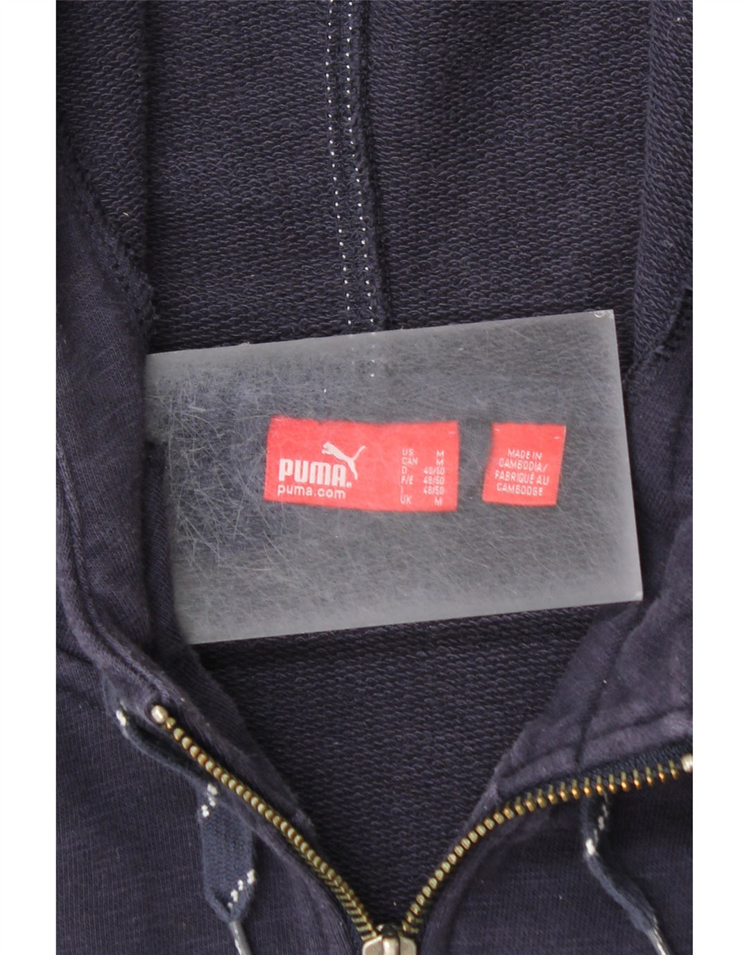 PUMA Mens Graphic Zip Hoodie Sweater Medium Navy Blue
