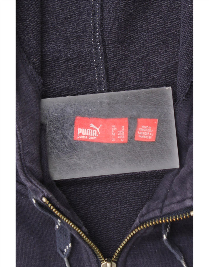 PUMA Mens Graphic Zip Hoodie Sweater Medium Navy Blue