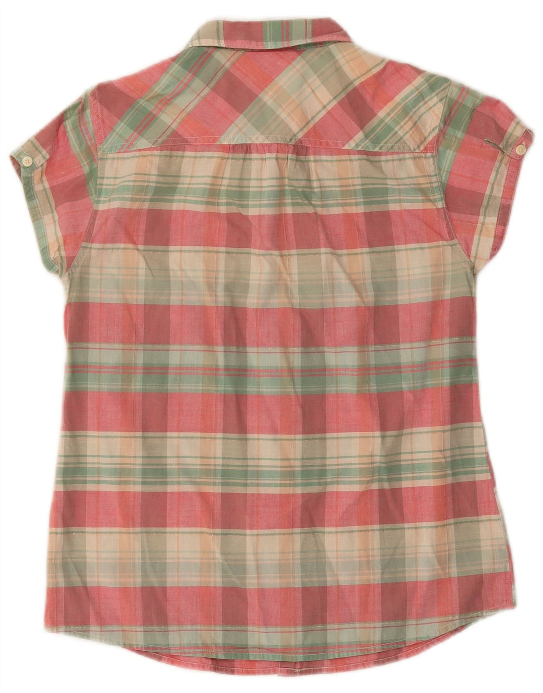 LEE Womens Short Sleeve Shirt UK 12 Medium Multicoloured Check