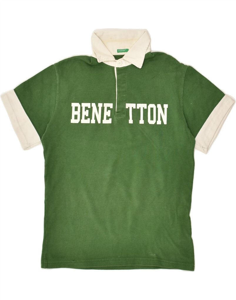 BENETTON Boys Graphic Polo Shirt 11-12 Years Green | Vintage Benetton | Thrift | Second-Hand Benetton | Used Clothing | Messina Hembry 