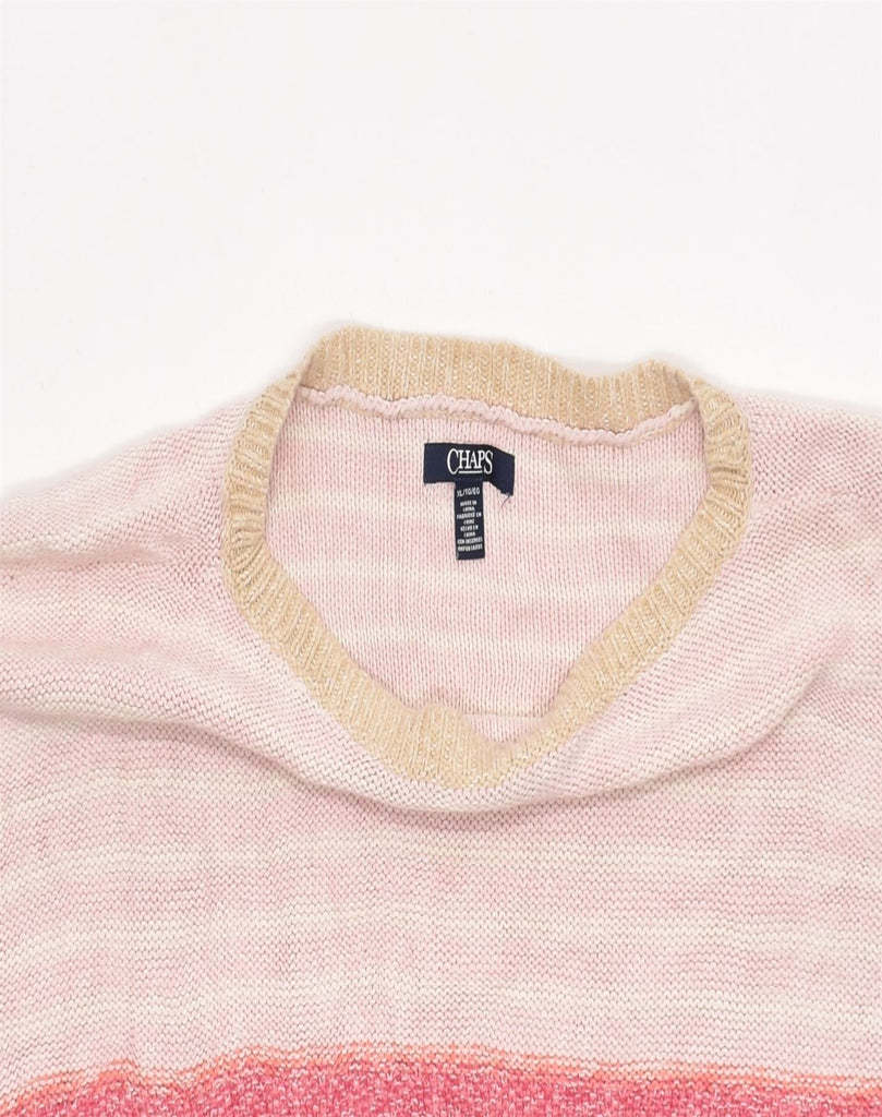 CHAPS Womens Oversized Short Sleeve Crew Neck Jumper Sweater UK 18 XL Pink | Vintage | Thrift | Second-Hand | Used Clothing | Messina Hembry 