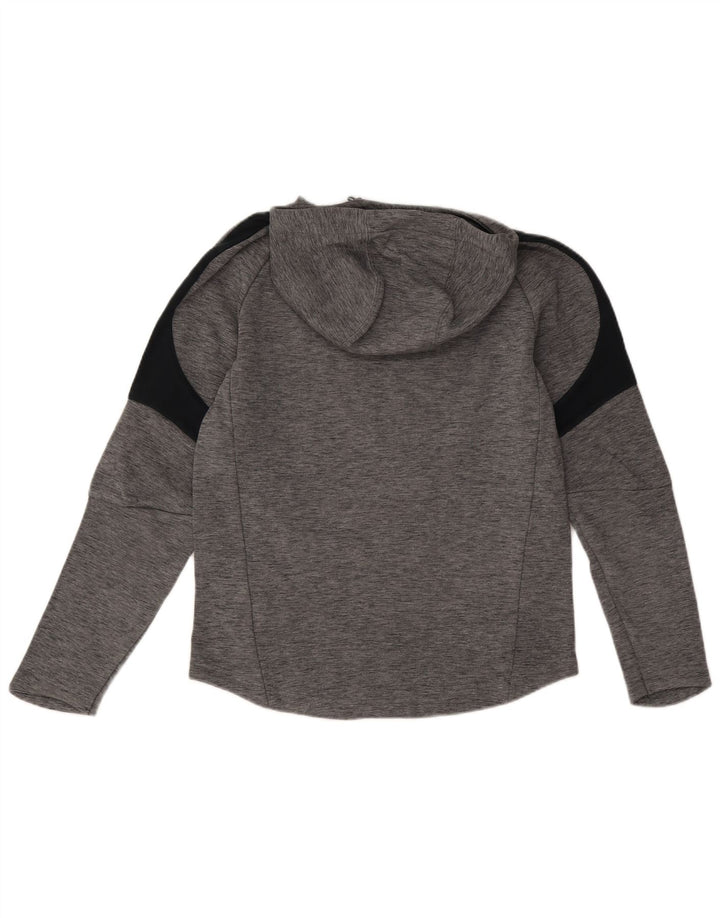 Puma Mens Hoodie Jumper Small Grey Colourblock Cotton