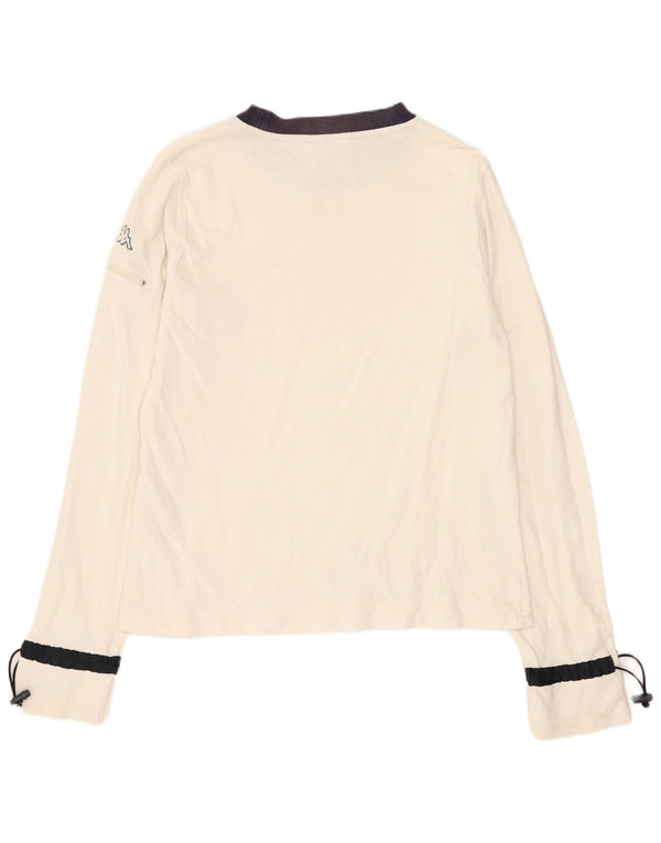 Kappa Boys Top Long Sleeve 13-14 Years 2XL Off White Colourblock