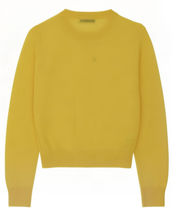 Zara Womens Crop Cardigan Sweater UK 10 Small Yellow Nylon