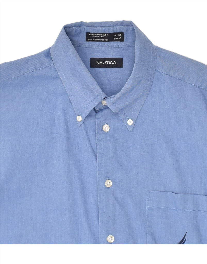 NAUTICA Mens Shirt Size 16 1/2 Large Blue Cotton | Vintage Nautica | Thrift | Second-Hand Nautica | Used Clothing | Messina Hembry 