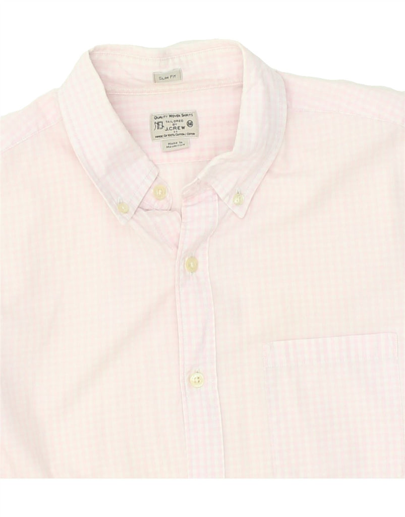 J. CREW Mens Tailored Slim Fit Shirt Medium Pink Gingham Cotton | Vintage J. Crew | Thrift | Second-Hand J. Crew | Used Clothing | Messina Hembry 