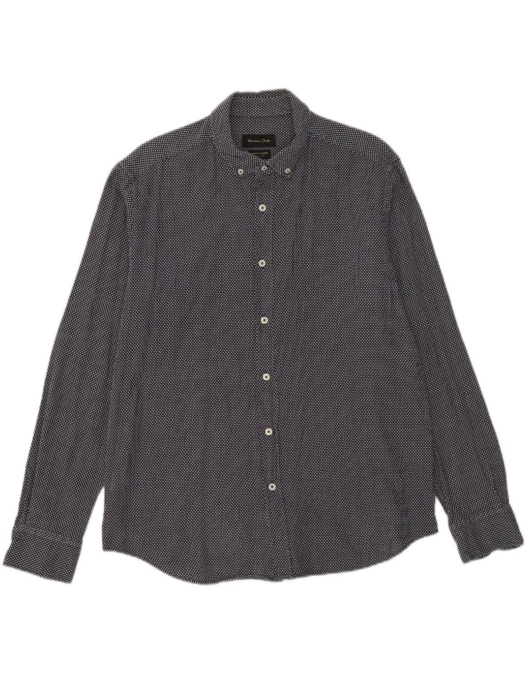 MASSIMO DUTTI Mens Shirt XL Navy Blue Spotted