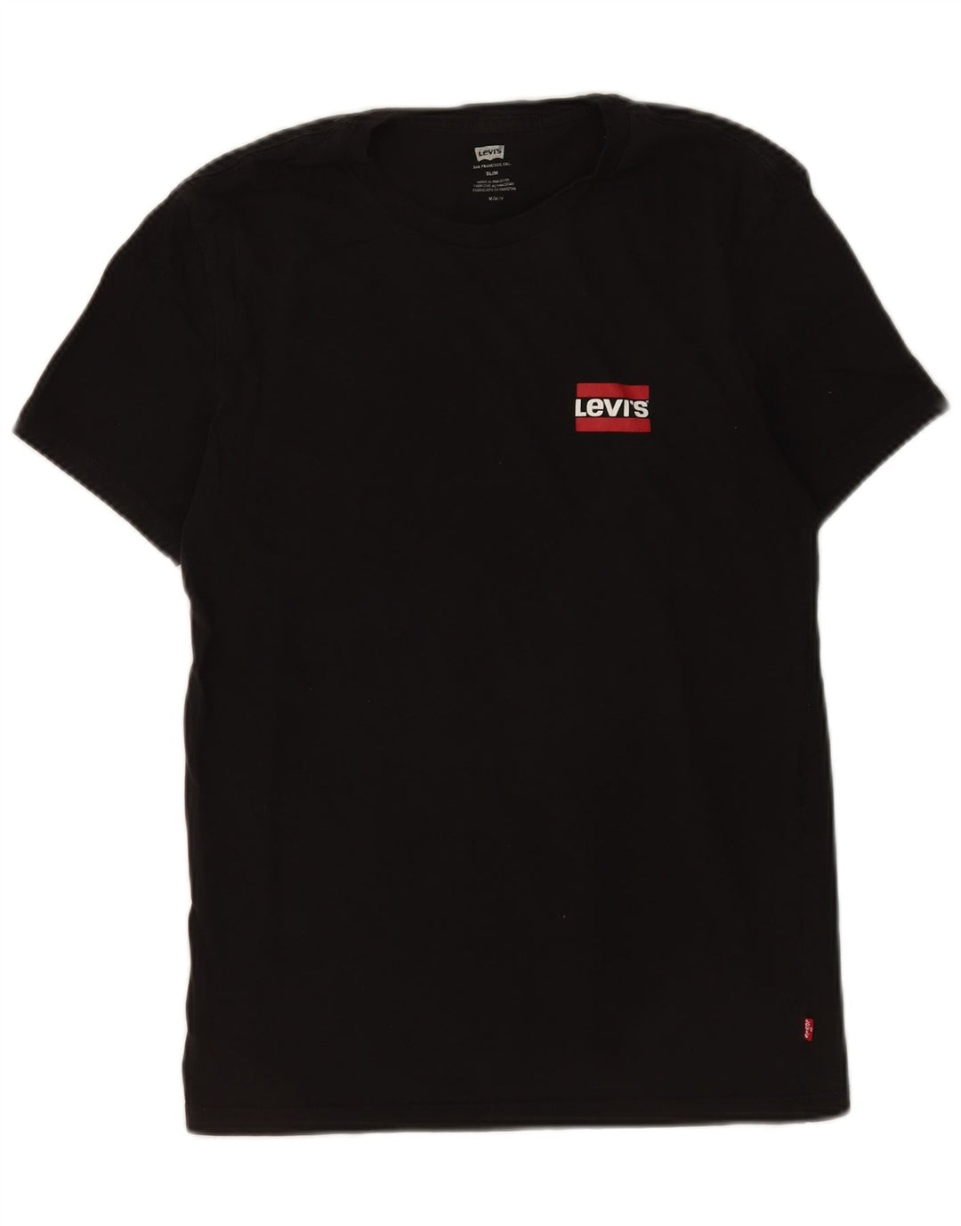 Levi's Mens Slim T-Shirt Top Medium Black Cotton