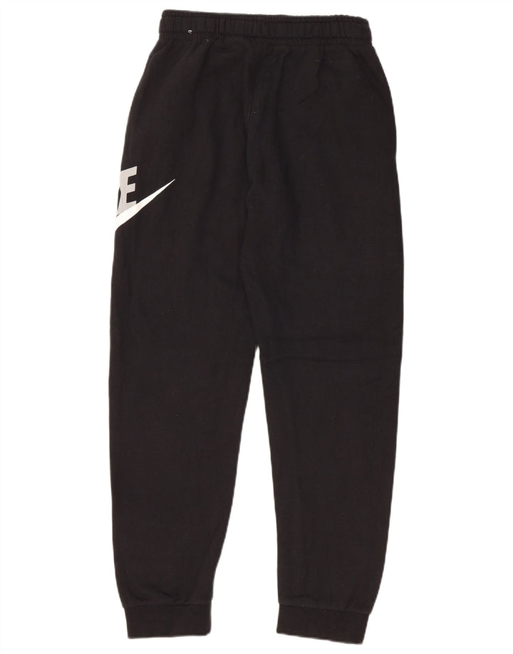 NIKE Boys Graphic Tracksuit Trousers Joggers 12-13 Years Large Black