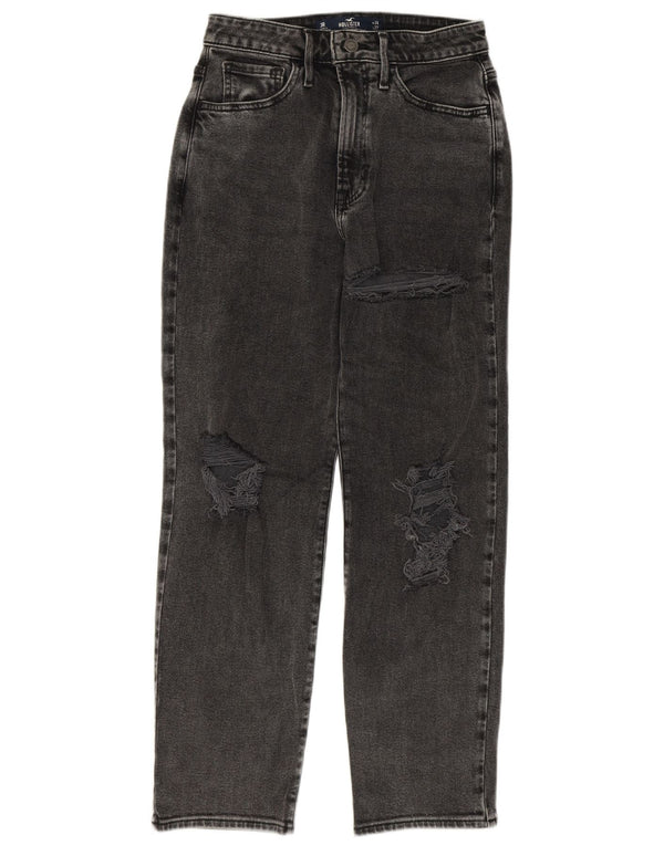 Hollister Womens Distressed Straight Jeans US 3 Small W26 L27 Grey