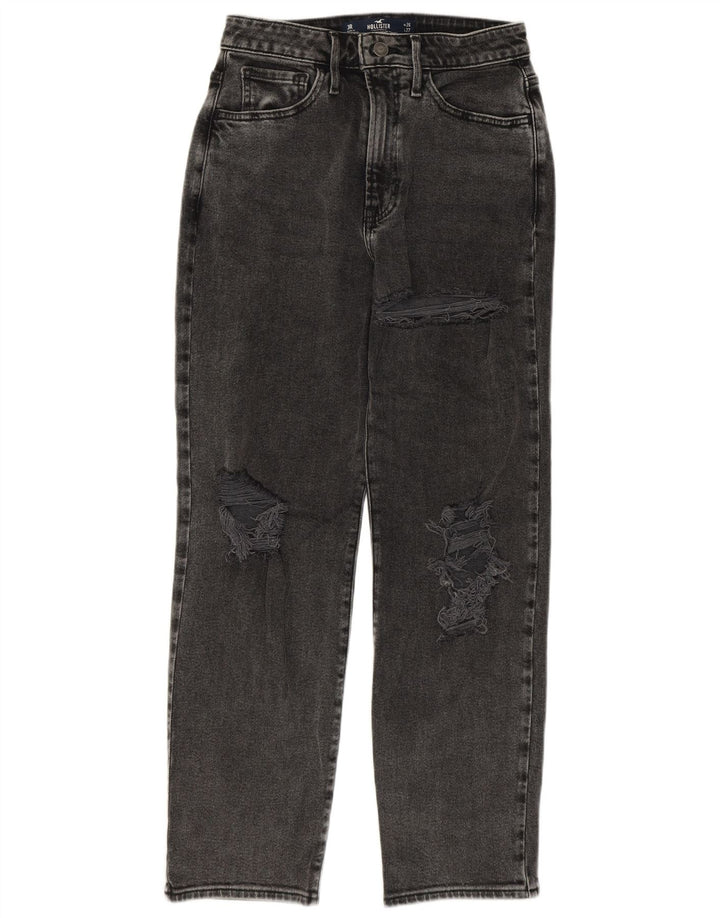 Hollister Womens Distressed Straight Jeans US 3 Small W26 L27 Grey