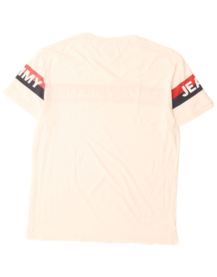 Tommy Hilfiger Mens Graphic T-Shirt Top Medium White