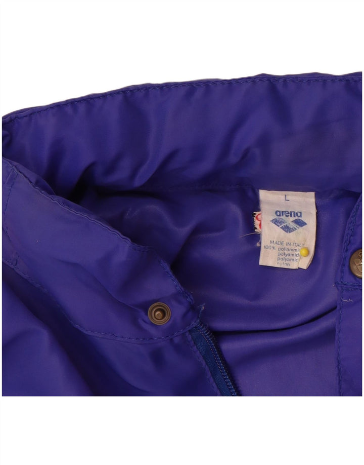 Arena Mens Hooded Rain Jacket UK 40 Large Purple Colourblock Polyamide