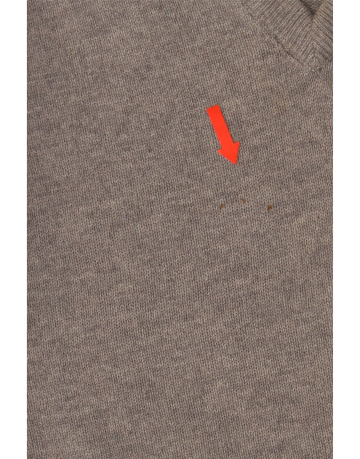 Marks & Spencer Mens Regular Fit V-Neck Jumper Sweater Medium Grey