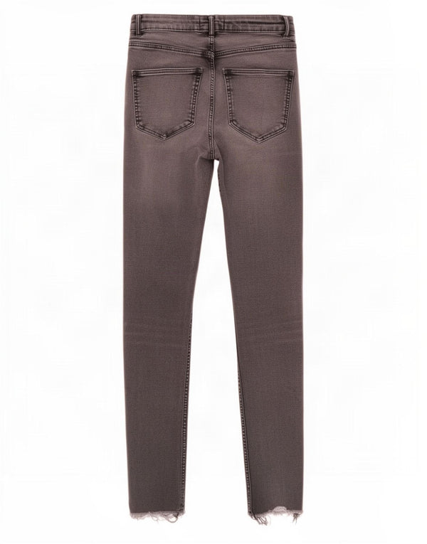 Zara Womens Distressed Skinny Jeans EU 38 Small W28 L28 Grey Cotton