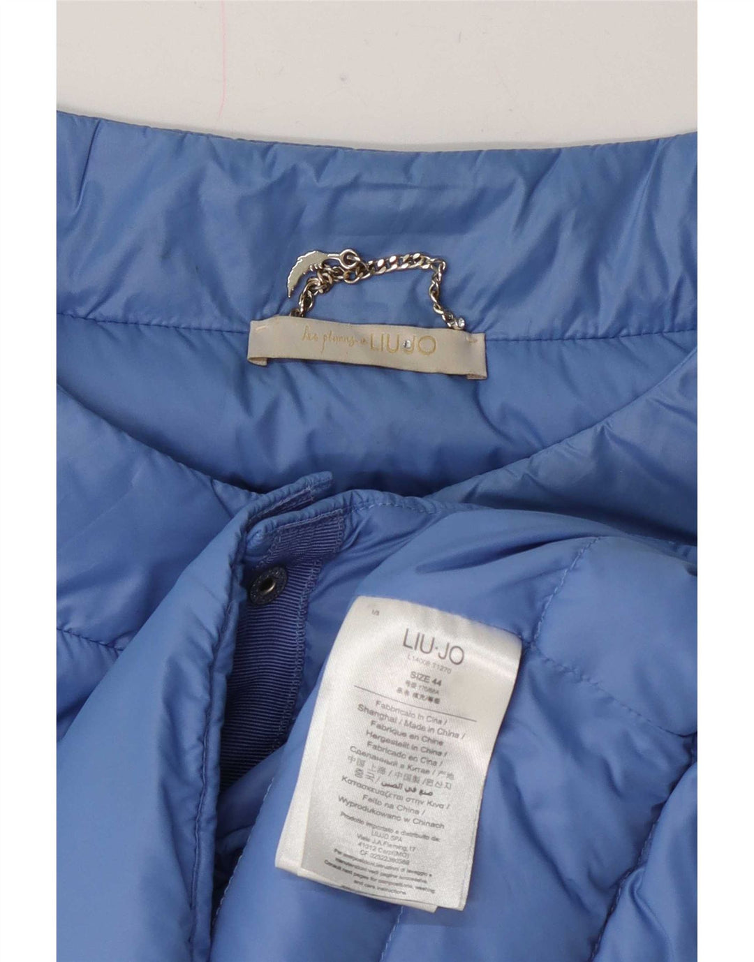 Liu Jo Womens Short Sleeve Padded Jacket IT 44 Medium Blue Polyamide