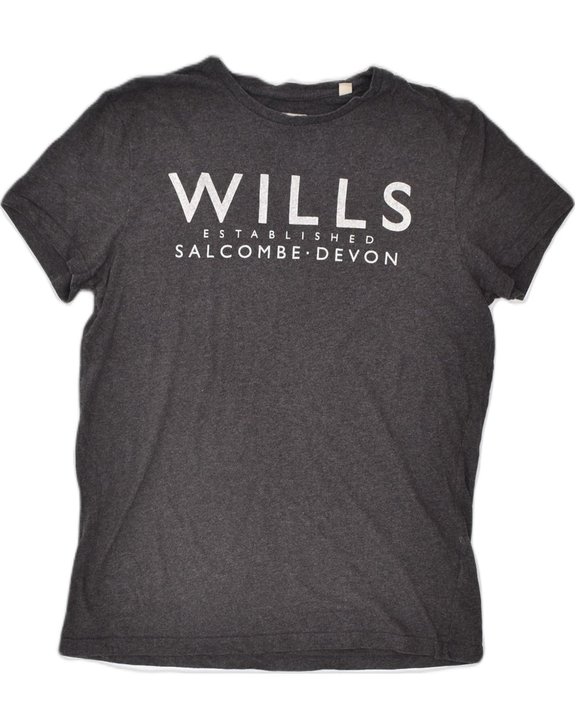 JACK WILLS Mens Graphic T-Shirt Top XS Grey Cotton | Vintage | Thrift | Second-Hand | Used Clothing | Messina Hembry 