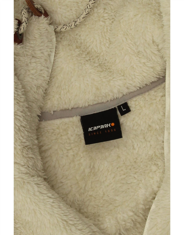 Icepeak Womens Fleece Jacket UK 16 Large Off White Polyester