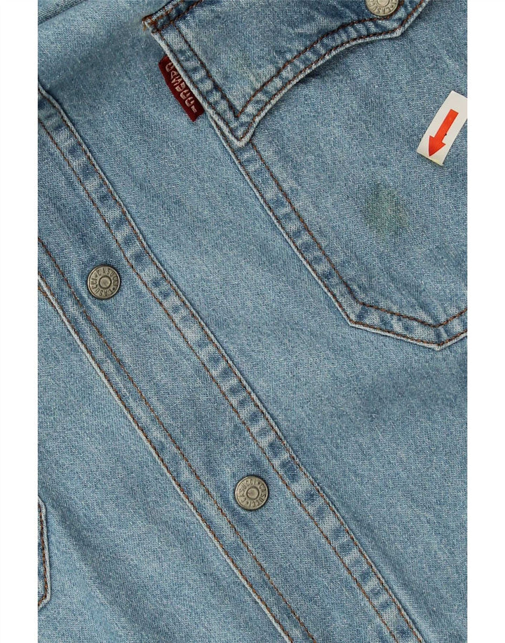 Casucci Mens Denim Shirt Medium Blue Cotton