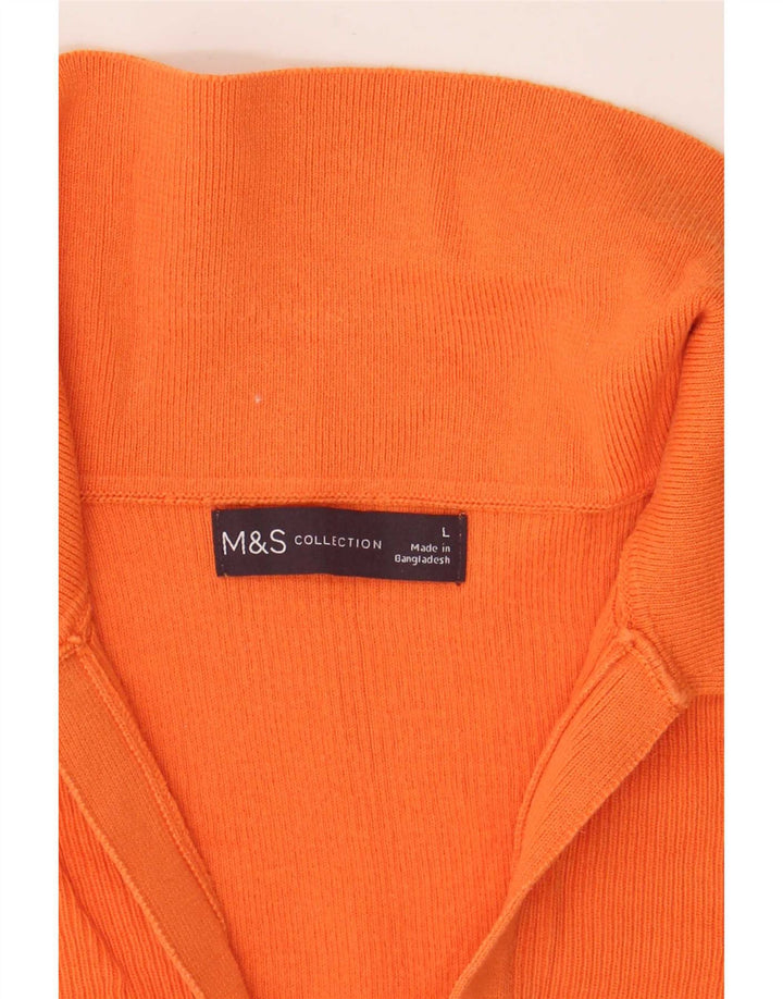 Marks & Spencer Womens Polo Shirt UK 14 Large Orange