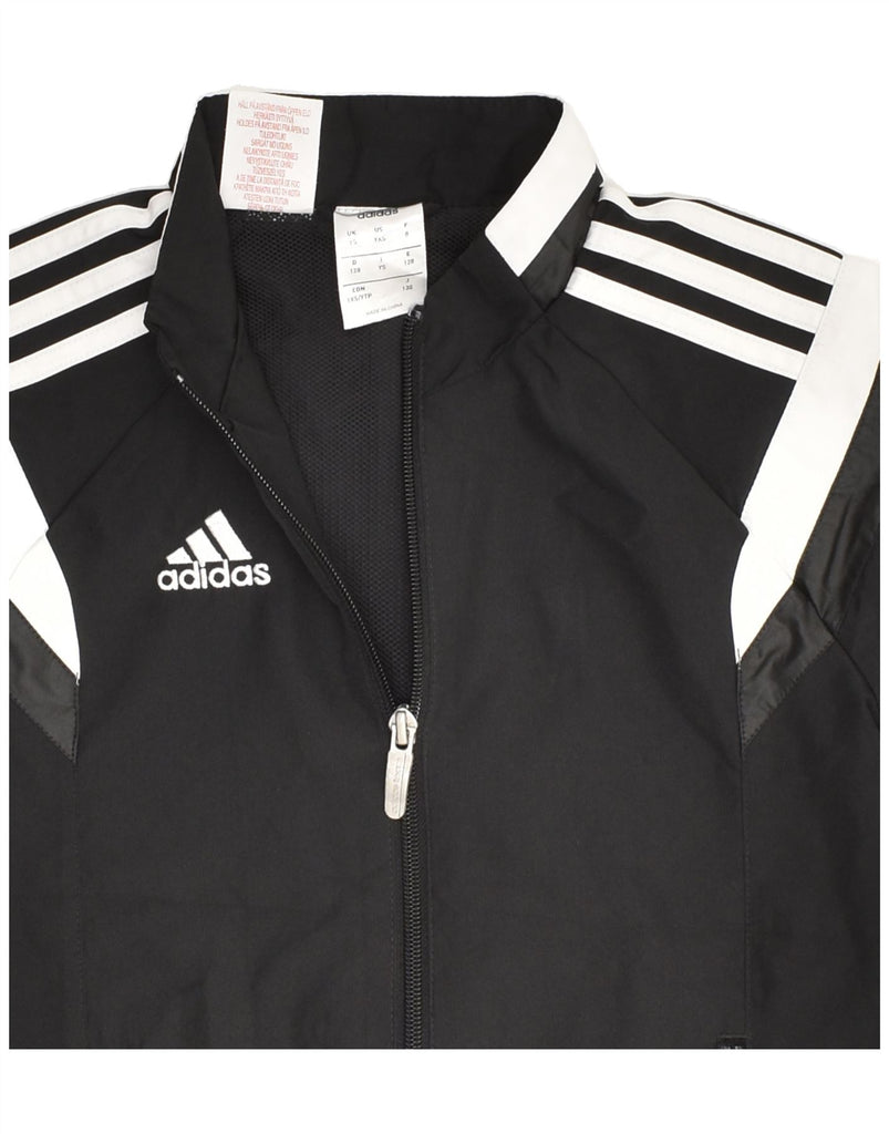 ADIDAS Boys Tracksuit Top Jacket 9-10 Years Small  Black Polyester | Vintage Adidas | Thrift | Second-Hand Adidas | Used Clothing | Messina Hembry 