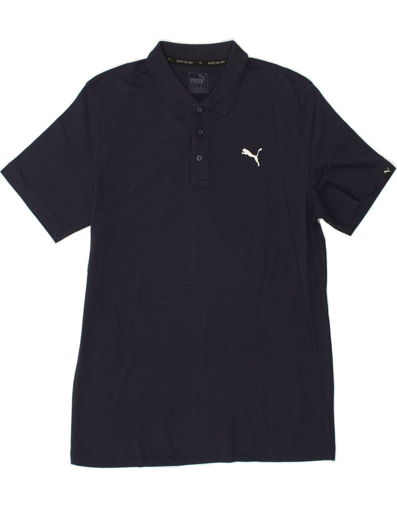 PUMA Mens Polo Shirt Medium Navy Blue | Vintage Puma | Thrift | Second-Hand Puma | Used Clothing | Messina Hembry 