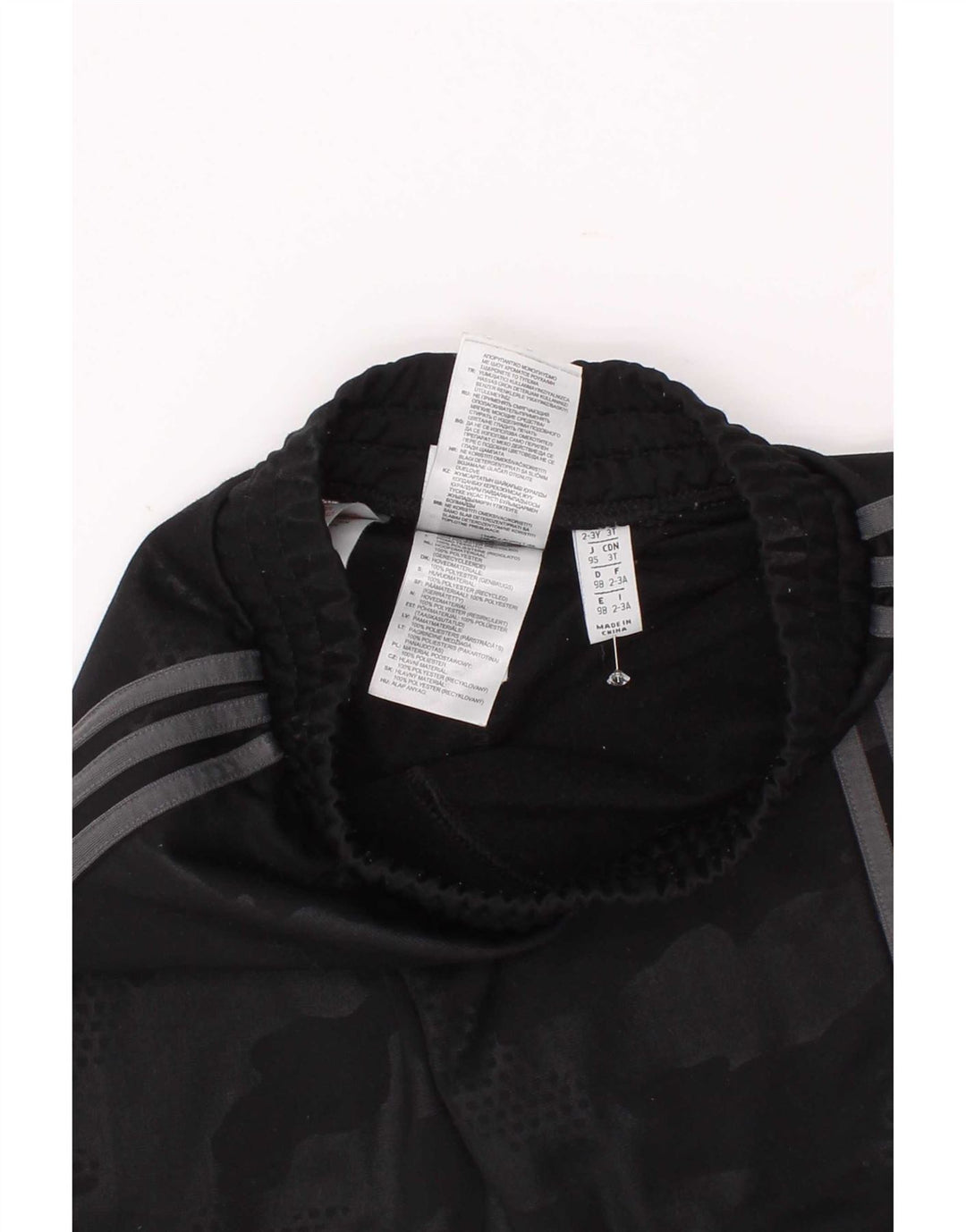Adidas Boys Tracksuit Trousers Joggers 2-3 Years Black Camouflage Polyester