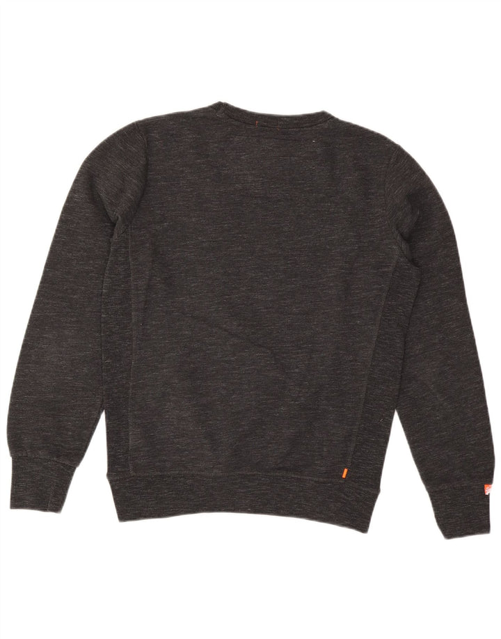 Superdry Mens Sweatshirt Jumper Medium Grey Flecked Cotton