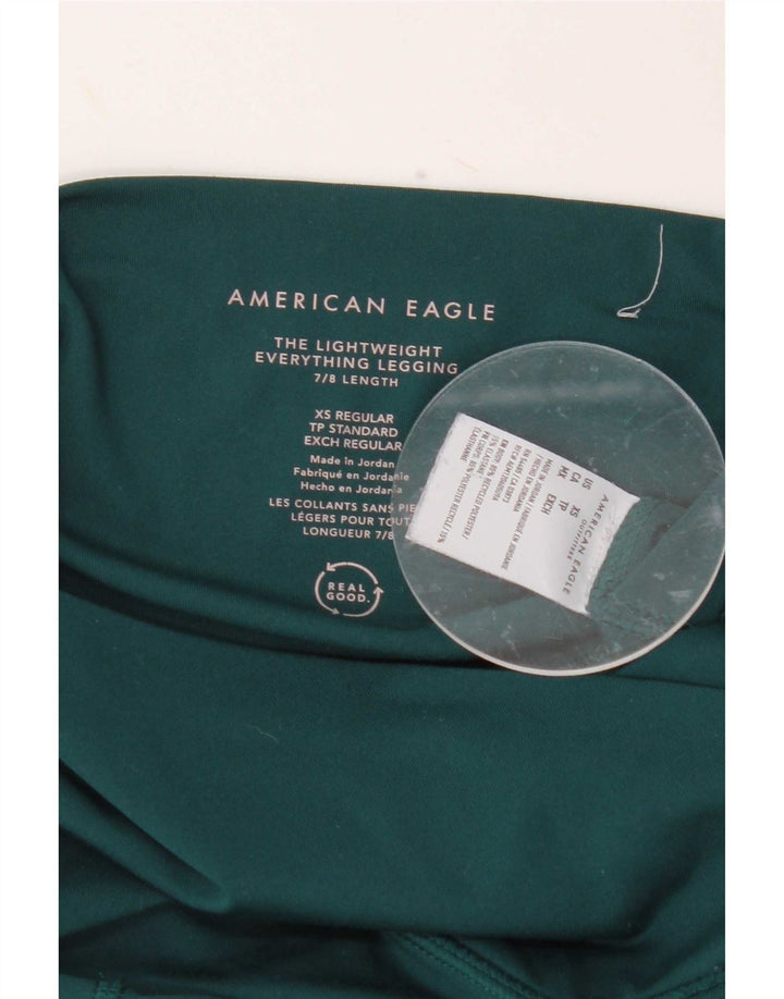 American Eagle Womens Leggings UK 4 XS Green Polyester
