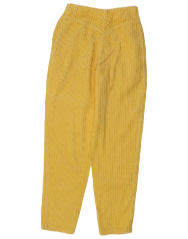 Benetton Womens High Waist Corduroy Trousers IT 42 Medium W26 L31 Yellow