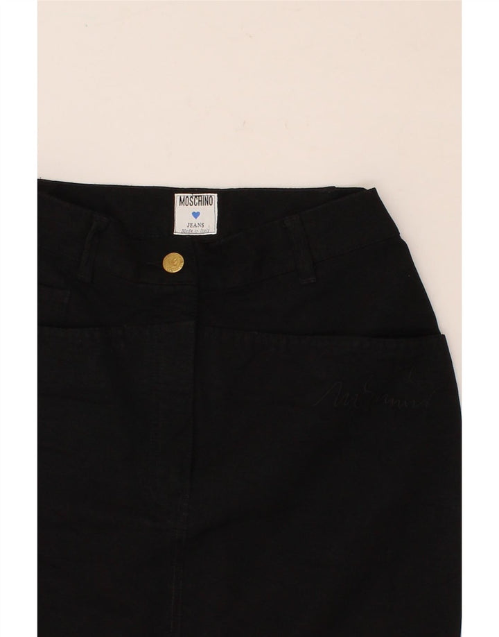 MOSCHINO Womens Denim Skirt W26 Small Black Cotton