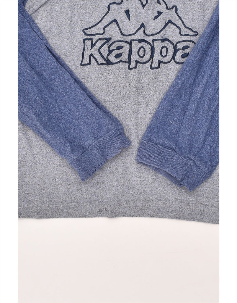 KAPPA Mens Graphic Zip Neck Sweatshirt Jumper Small Grey Colourblock | Vintage Kappa | Thrift | Second-Hand Kappa | Used Clothing | Messina Hembry 