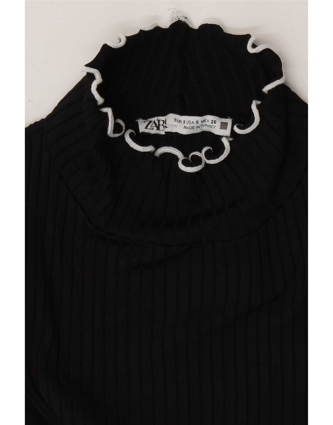 Zara Womens Crop Blouse Top UK 8 Small Black Polyamide