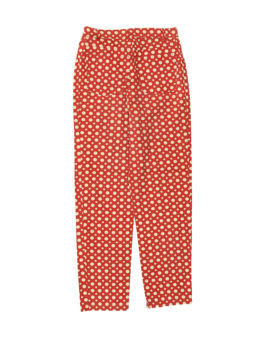 ETHIMO Womens Straight Casual Trousers IT 42 Medium W28 L28 Red Floral Vintage Ethimo and Second-Hand Ethimo from Messina Hembry 