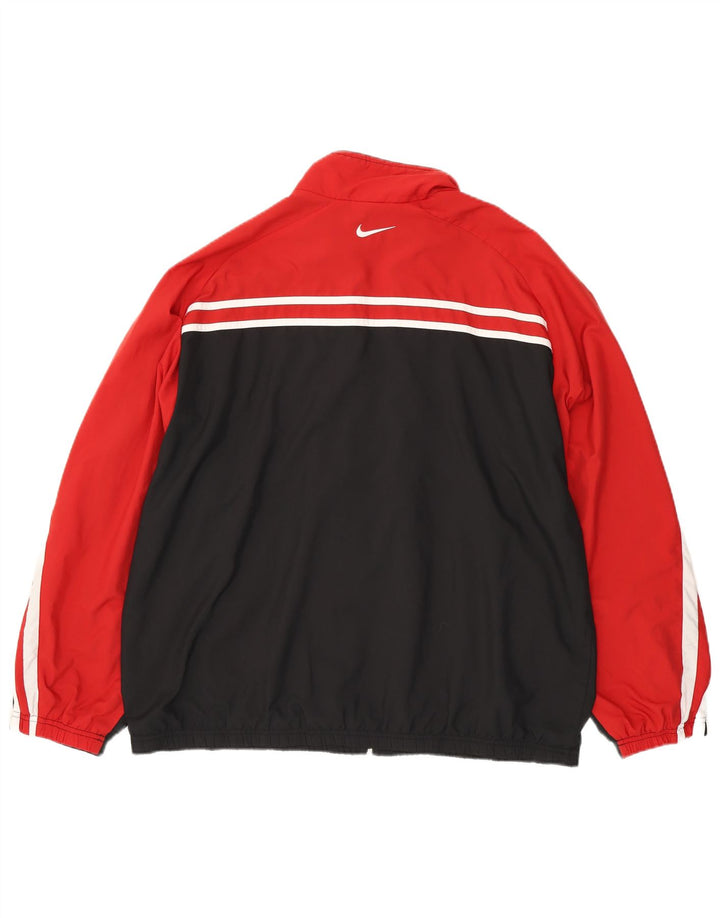 Nike Mens Tracksuit Top Jacket UK 45/47 XL Red Colourblock Polyester
