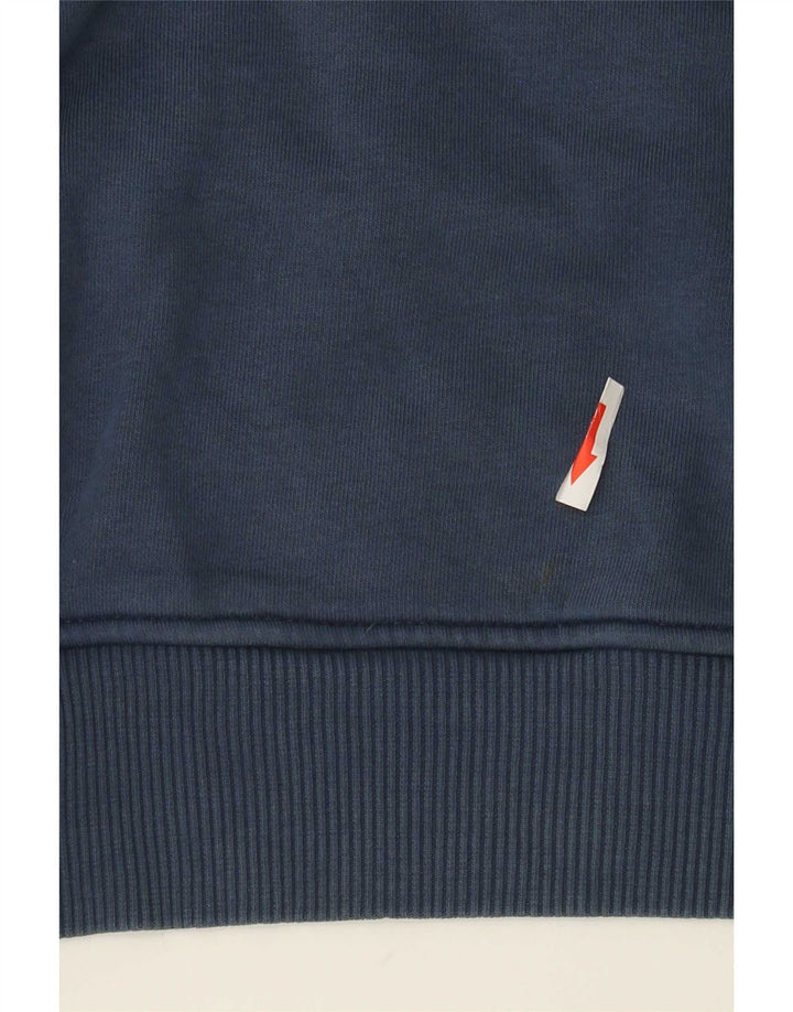 The North Face Mens Graphic Hoodie Jumper Medium Blue Cotton