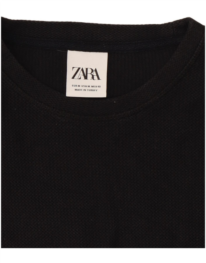 Zara Mens T-Shirt Top Medium Black
