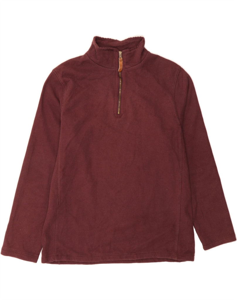 MOUNTAIN WAREHOUSE Mens Zip Neck Sweatshirt Jumper Large Burgundy Cotton Vintage Mountain Warehouse and Second-Hand Mountain Warehouse from Messina Hembry 