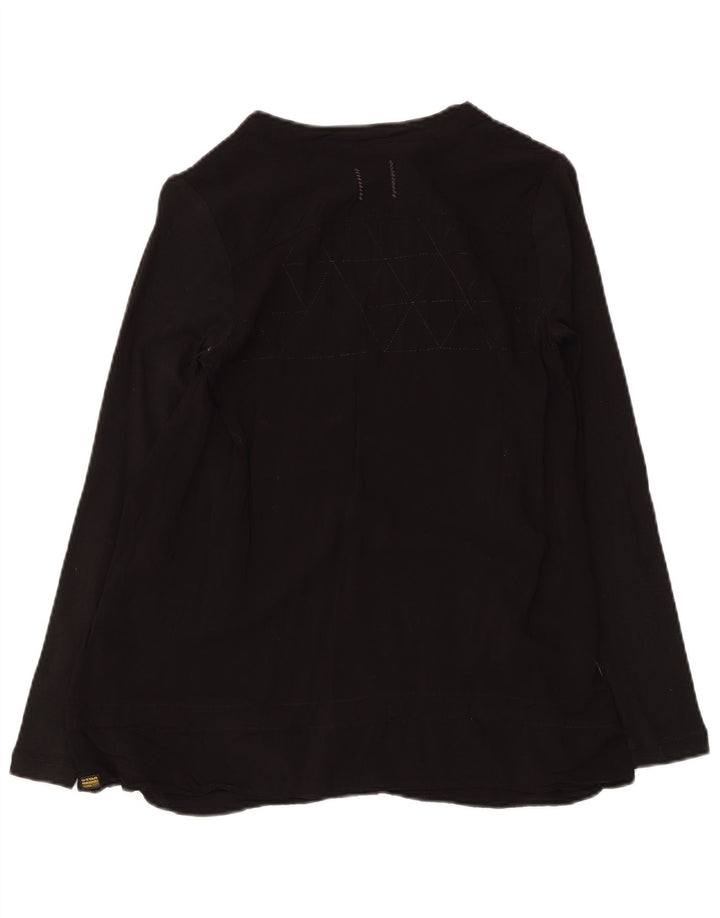 G-Star Womens Top Long Sleeve UK 6 XS Black Viscose