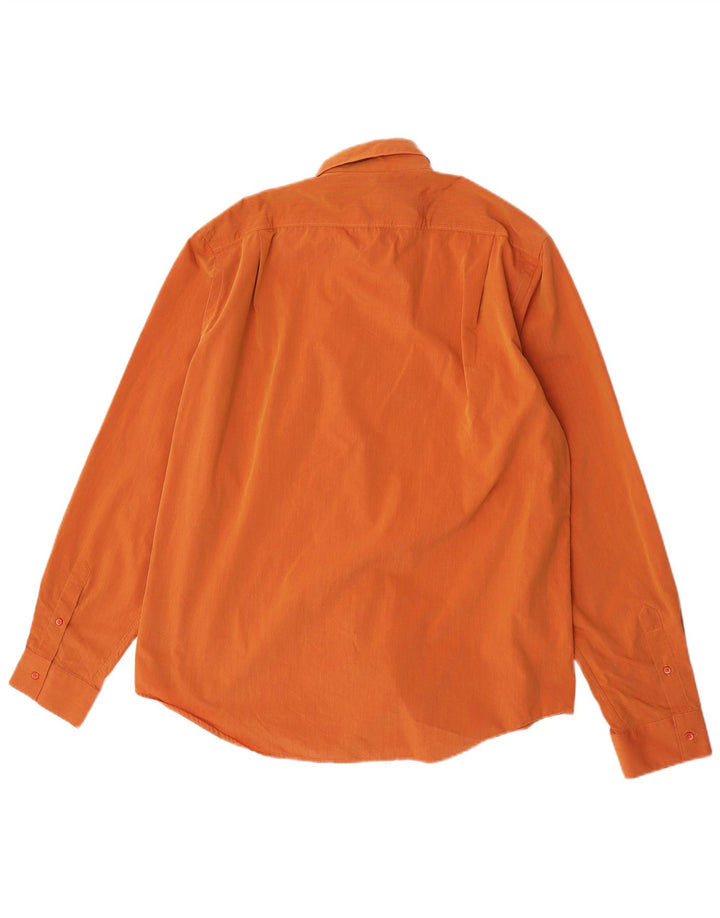 Hugo Boss Mens Shirt Large Orange Cotton