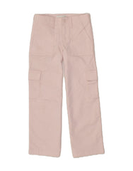 ABERCROMBIE & FITCH Girls Straight Cargo Trousers 9-10 Years W24 L23 Pink