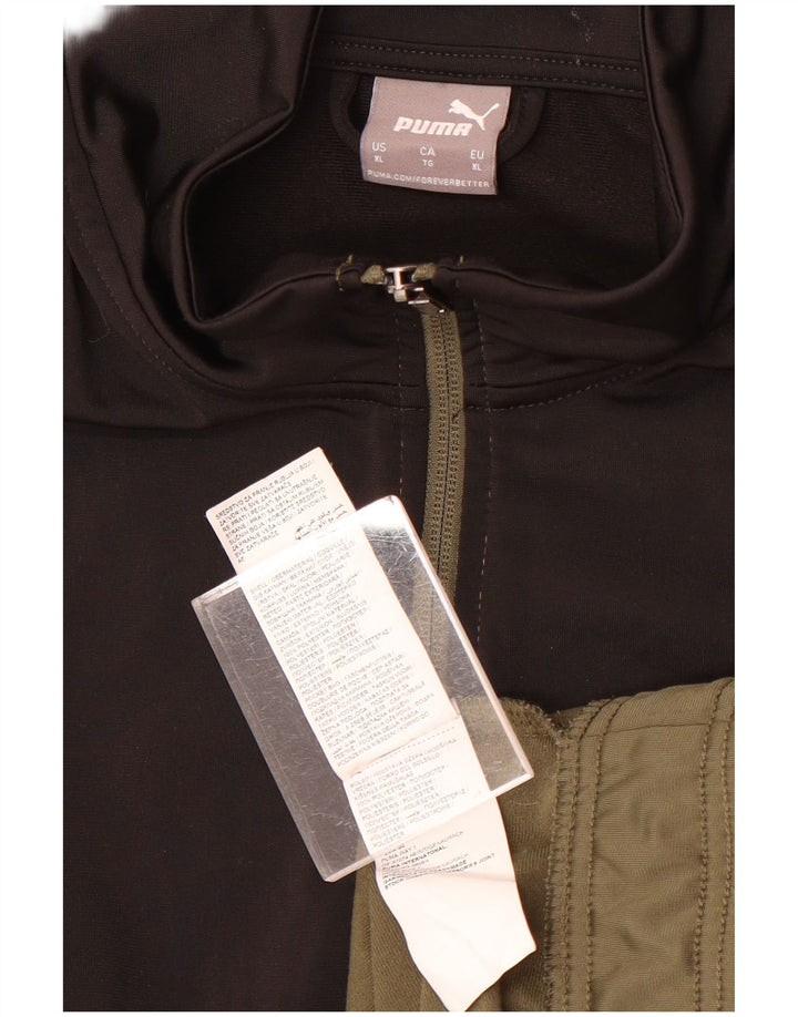 Puma Mens Tracksuit Top Jacket XL Khaki Colourblock Polyester