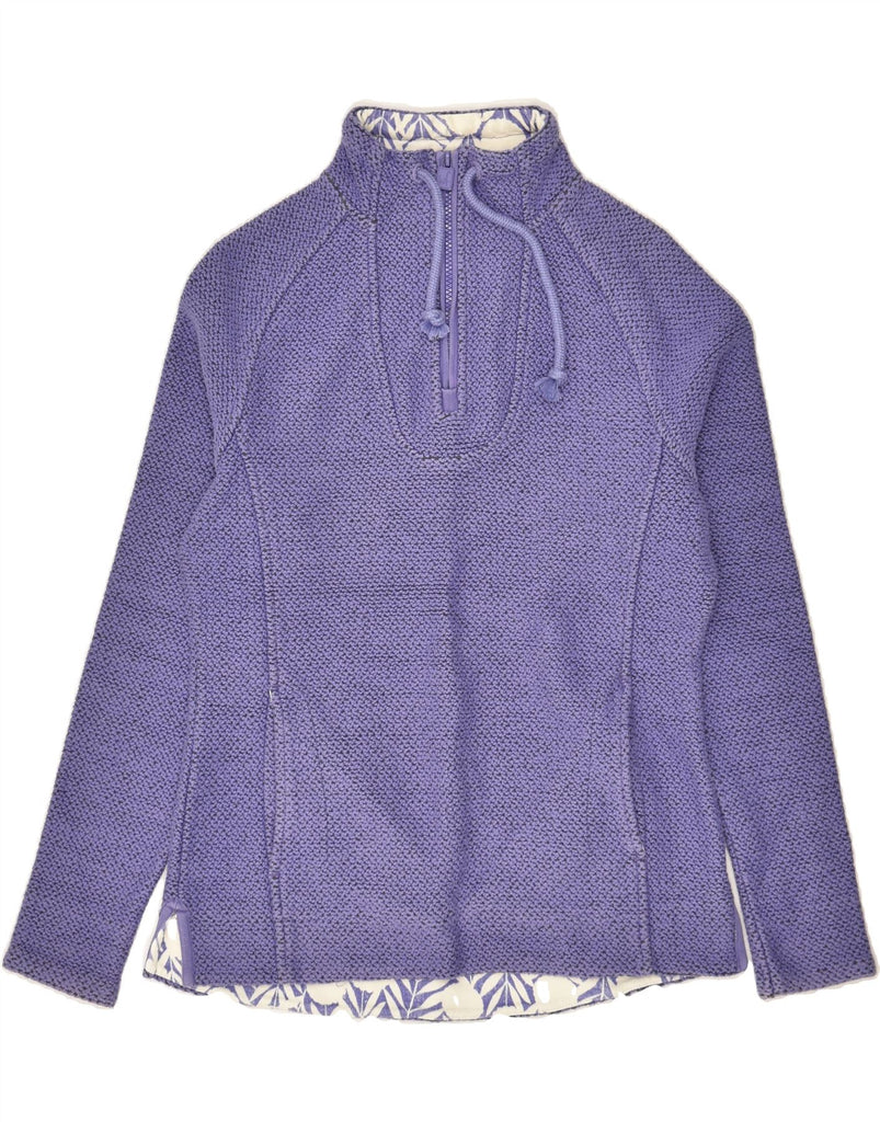 WEIRD FISH Womens Zip Neck Sweatshirt Jumper UK 10 Small Purple Cotton | Vintage Weird Fish | Thrift | Second-Hand Weird Fish | Used Clothing | Messina Hembry 