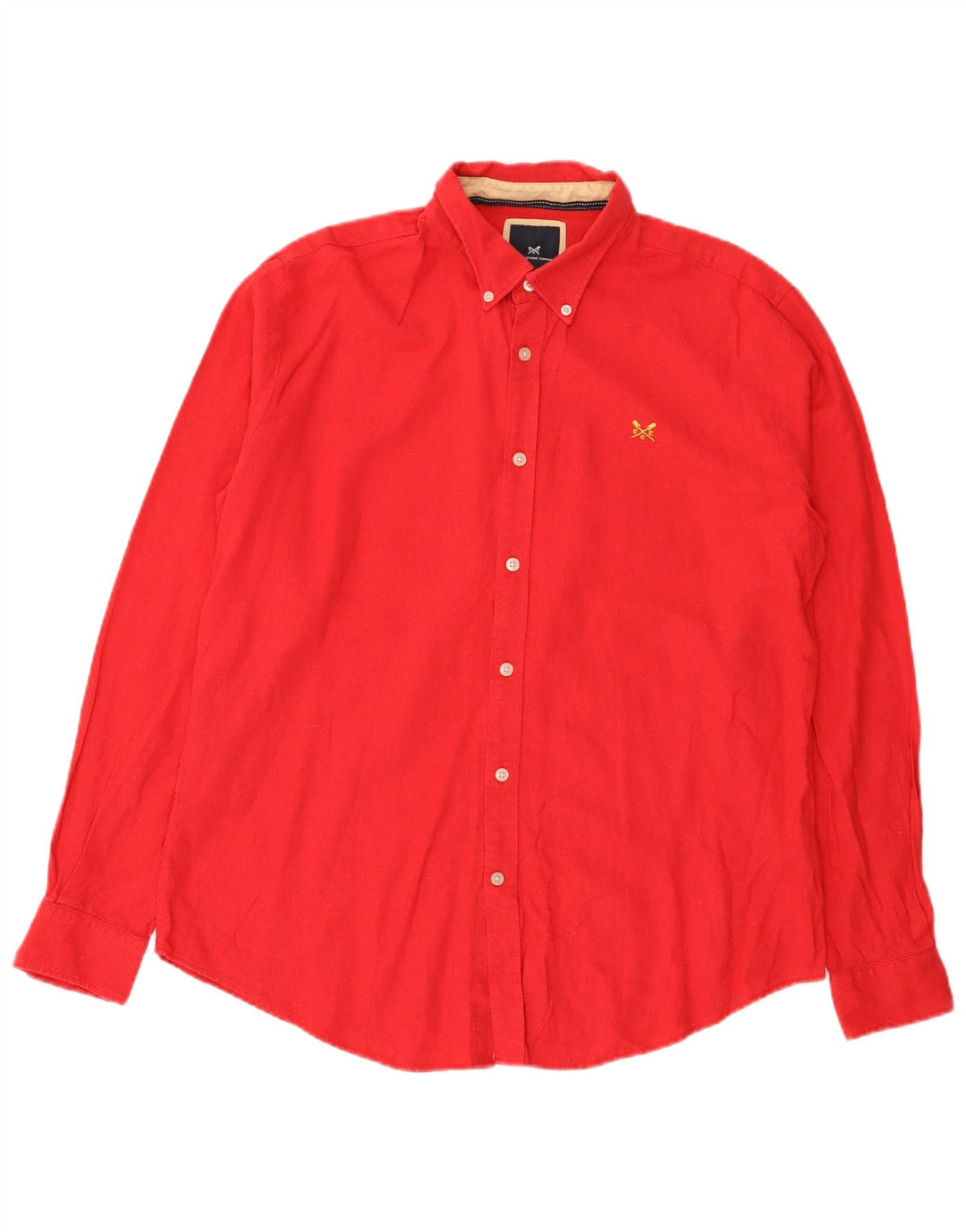 Crew Clothing Mens Shirt Large Red Linen