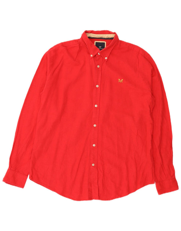 Crew Clothing Mens Shirt Large Red Linen