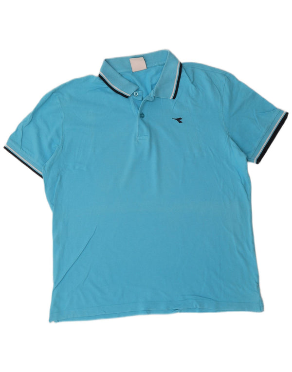 Diadora Mens Polo Shirt XL Blue Cotton